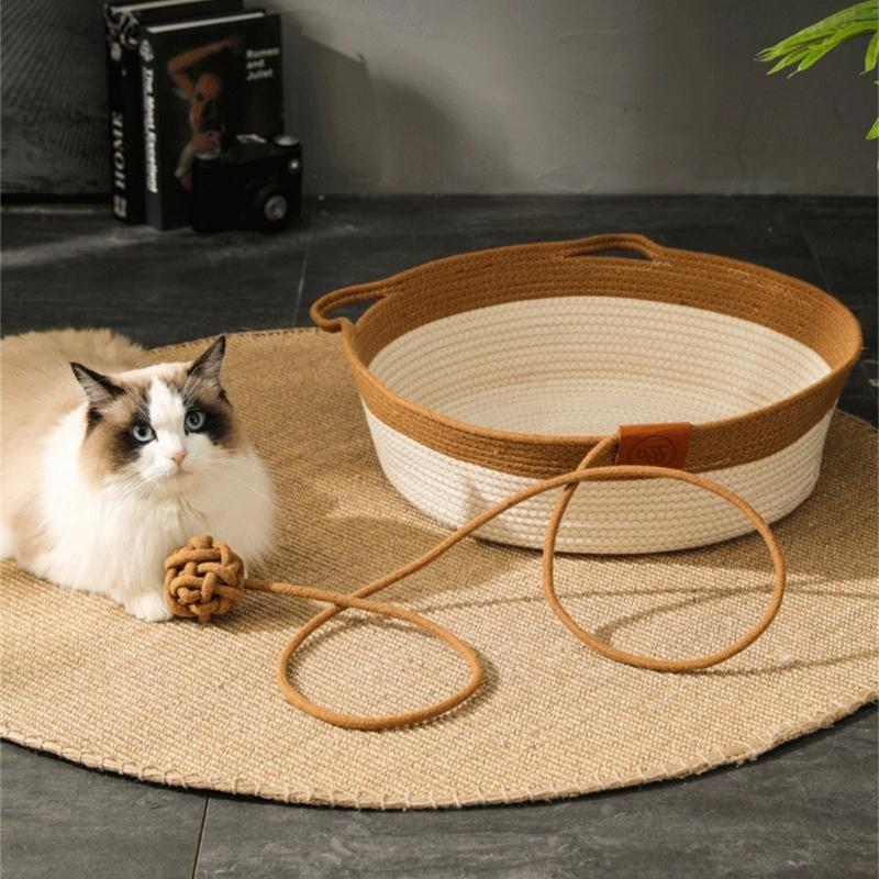 Cats Puppy Bed Basket Base Scratch Resistant Mat for Small to Medium Pet Creative Pet Bed Cute Nest Machine Washable