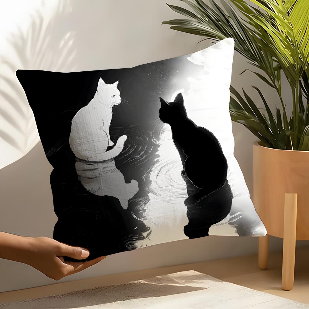Cute Cartoon Plush Cat Pillow Case Linen Cushion Covers For Decorative Sofa Home Pillows Case Car Chair Pillows Cases