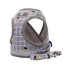 Dog Plaid Vest with Reflective Stripes Dog Harness Leash Pet Doggy Cat Supplies