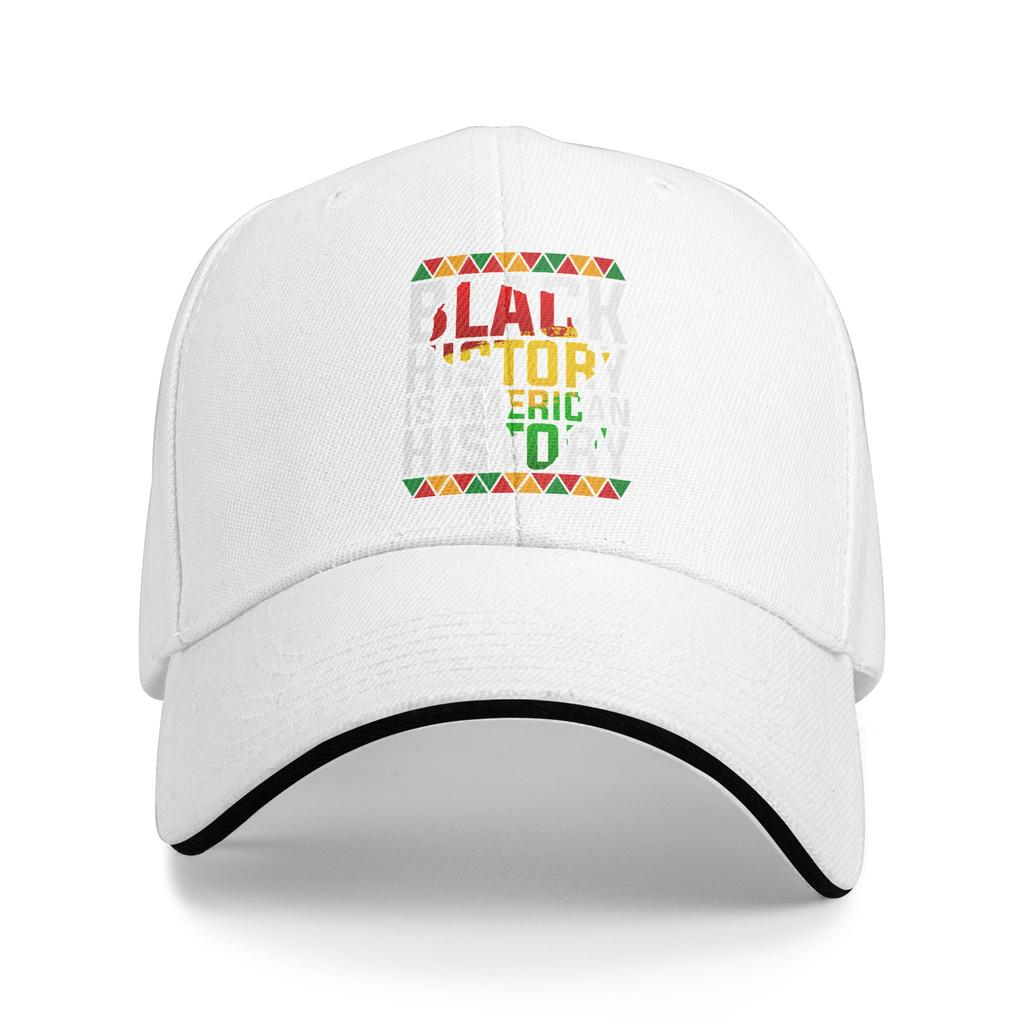 Spring Black History Is American History Patriotic African American Baseball Cap Tennis Skate Fashion Print Sun Trucker Hat