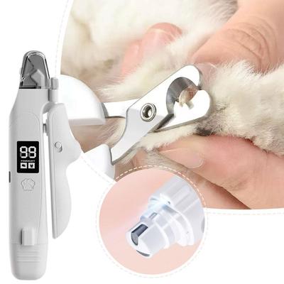 2 In 1 Electric Pet Nail Trimmer with LED Lights Pet Nail Grinder Dog Nail Trimmer and Grinder for Small Medium Large Dogs/Cats