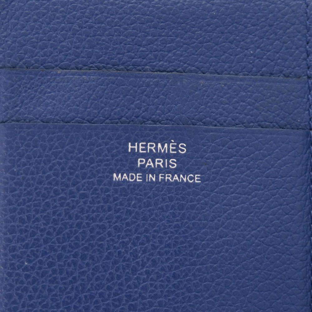 Used AUTHENTIC HERMES MC2 Euclid Card Case Blue Royal Evercolor