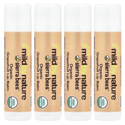 Sierra Bees™, Organic Lip Balm, Grapefruit, 4 Pack, 4.25 G (0.15 Oz) Each