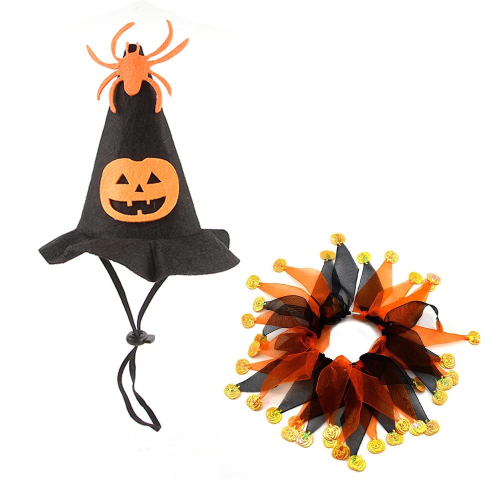 

Halloween hat scarf set, skull pattern cat cape hat set accessories One size fits all