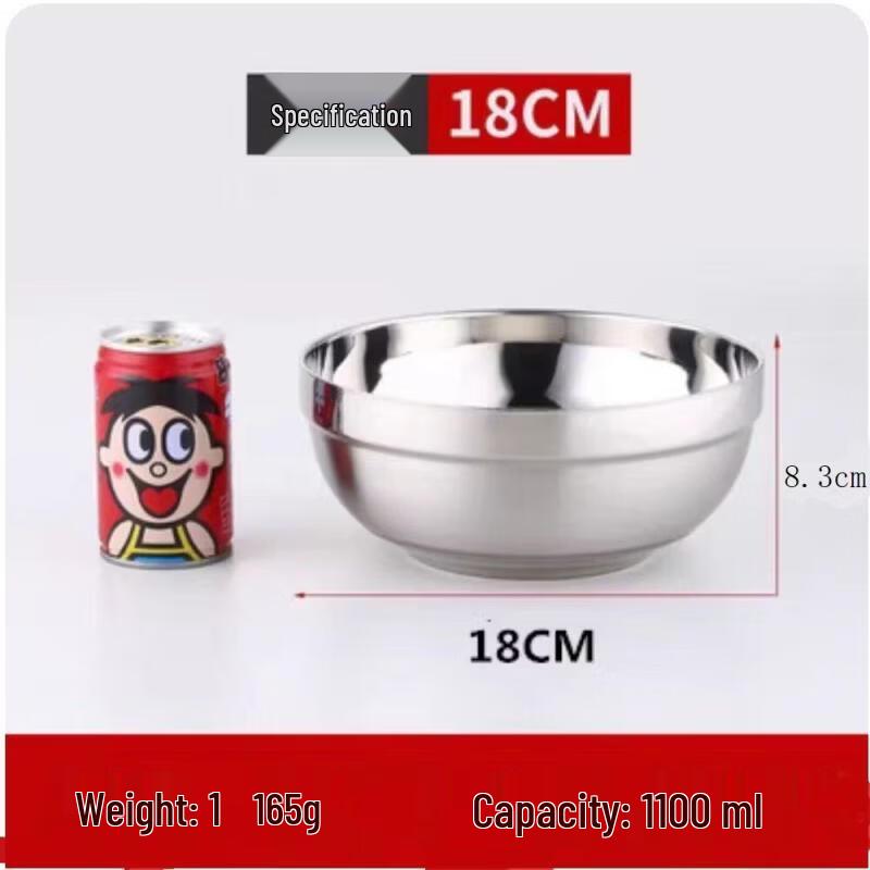 18cm Stainless Steel Commercial Soup Bowl (10-Pack)