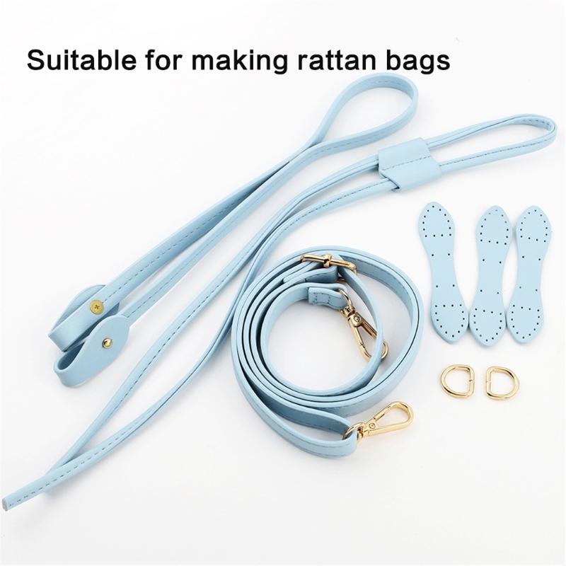 Craft Your Own Bag with Adjustable Drawstring Shoulder Strap Handle Rope Kits for Handmade Straw Bucket Bags Accessories