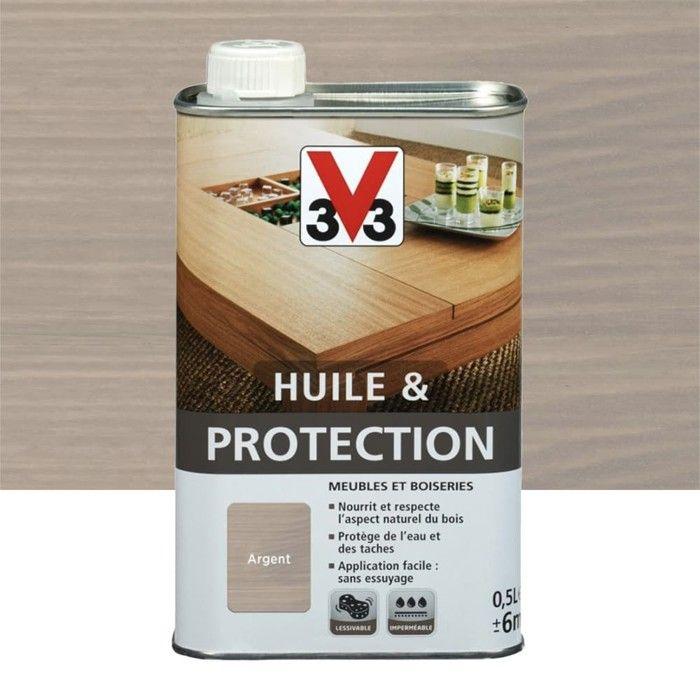 Huile et Protection - V33 - 500 ml - Argent - Nourrit le bois - Protège - Mat