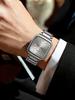 Men Square Quartz Watch Stainless Steel Strap Classic Fashion Wristwatch Gift Set