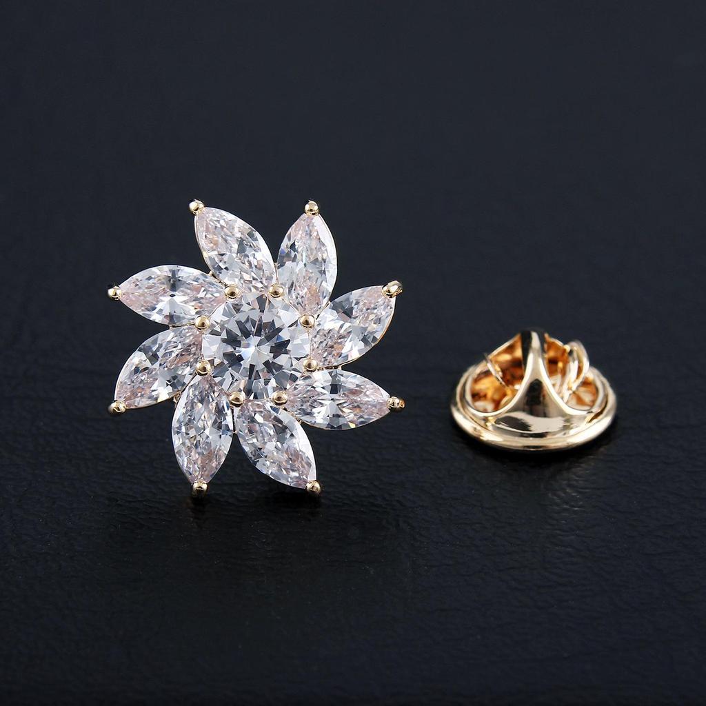 Luxury Zircon-Inlaid Pinwheel Brooch & Anti-Exposure Lapel Pin for Men and Women