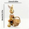 Hare Figurine with Container Resin Standing indoor/outdoor Bunny Statue for