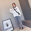 2026 Women's Plus Size Korean-Style Polo Collar Hoodie, Loose Fit Autumn Designer Top