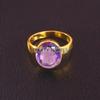 Amethyst Oval Cut With 925 Sterling Silver Gold Plated Ring For Men's #A669 JL375657078465
