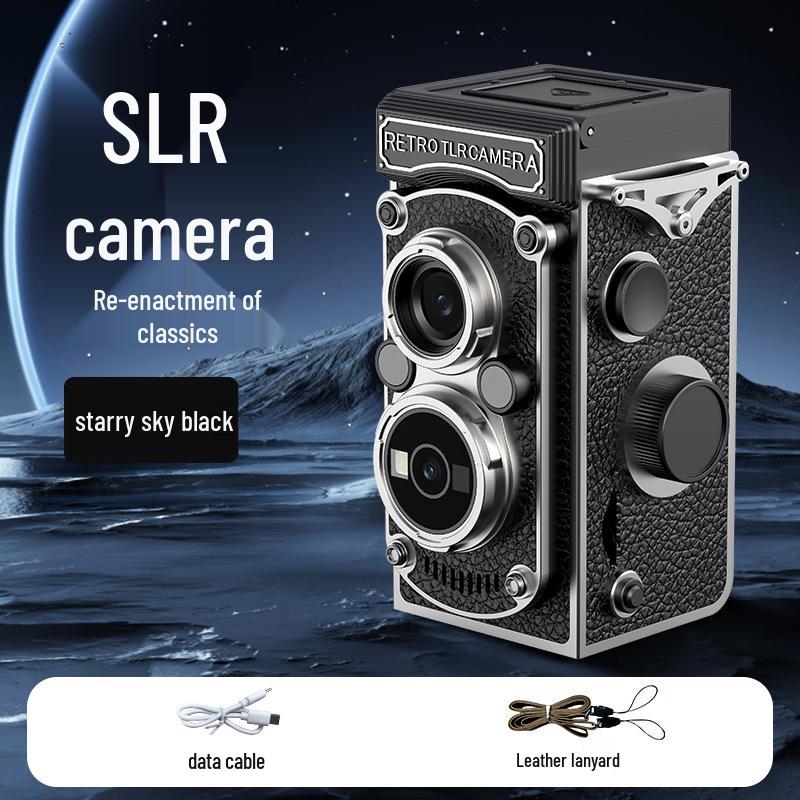 Retro Dual-Lens Travel Camera - Manual Crank, Student-Friendly, Portable Film & Digital Model