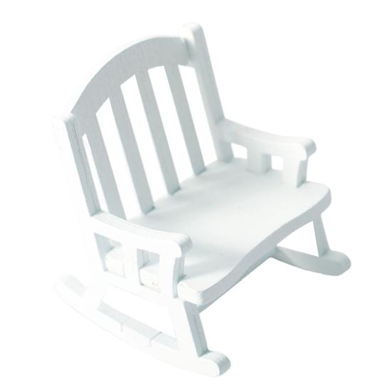 

Мини кресло-качалка Ретро Креативное Масштаб 1/12 Кукольный домик Качели Кресло-качалка для Сцены Украшение белый