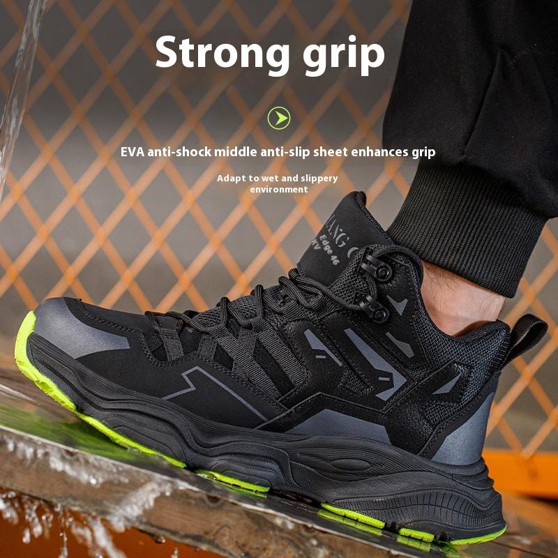 Fashion Men Safety Boots With Steel Toe Cap Anti-Smash Work Safety Shoes Men Indestructible Work Hiking Warehouse Shoes