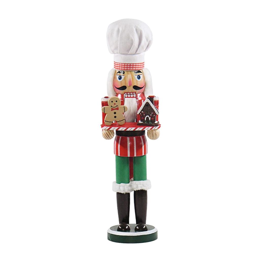Nutcracker Figure Doll Wooden Nutcracker for Desktop Fireplace Decoration