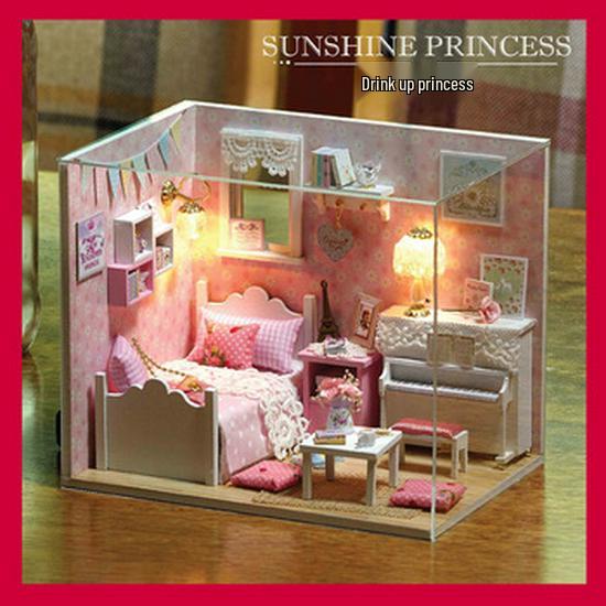 Caixa de Brinquedos DIY Teatro Modelo Menina Casa Casa de Bonecas Miniatura Presente