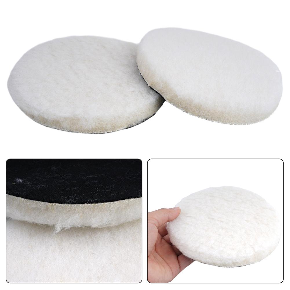 2pcs 5/6/7 Inch Wool Buffing Polishing Pads Foam Washable For Automotive Marine Coatings Buffing Abrasive Sand Scratches Tools