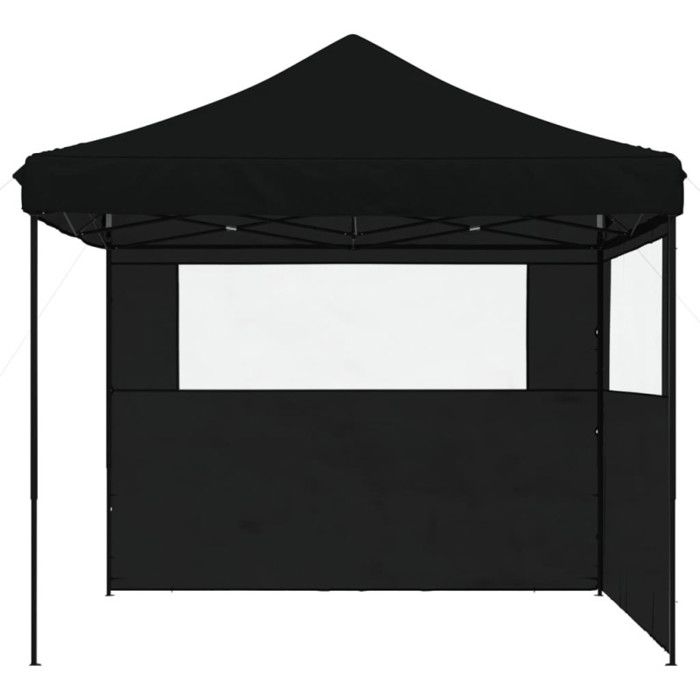 Tente de réception - VIDAXL - Pliable - 2 parois latérales - Imperméable - Noir
