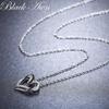 BLACK AWN Heart Genuine LOVE Necklaces Pendants Jewelry Black&White Stone Jewelry For Women