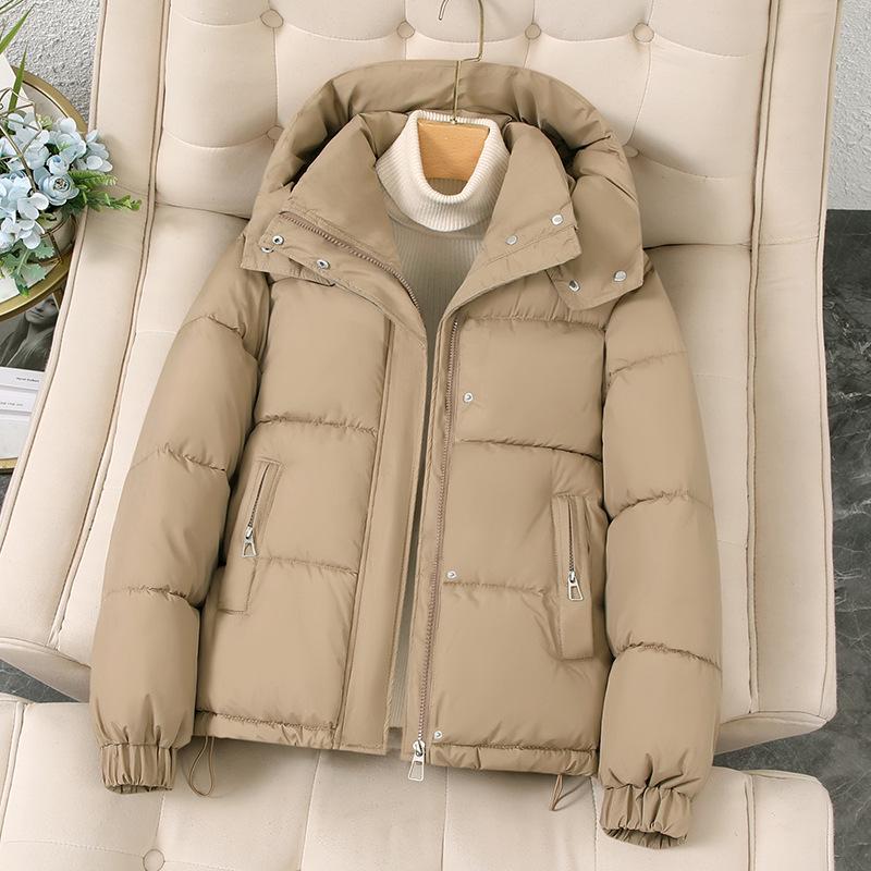 Women's Hooded Down Jacket - Short, Thickened, Trendy Korean Style for Petite Winter 2026