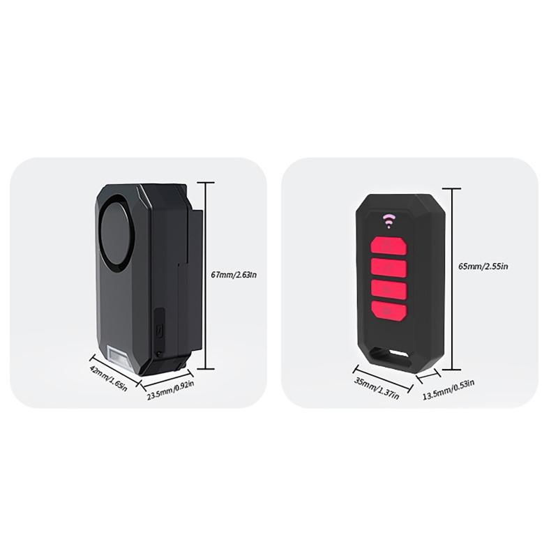 Bicycle Anti-theft Alarm with Remote Control Multi-functional Bicycle Alarm 135dB Adjustable Siren IPX5 Waterproof for Motobike