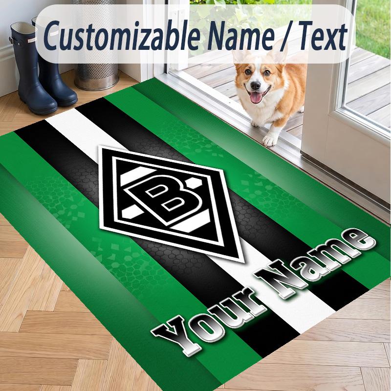 Benutzerdefinierter Teppich mit Aufdruck Borussia Mönchengladbach Rutschfester Bodenbelag Für Wohnzimmer Dekoration