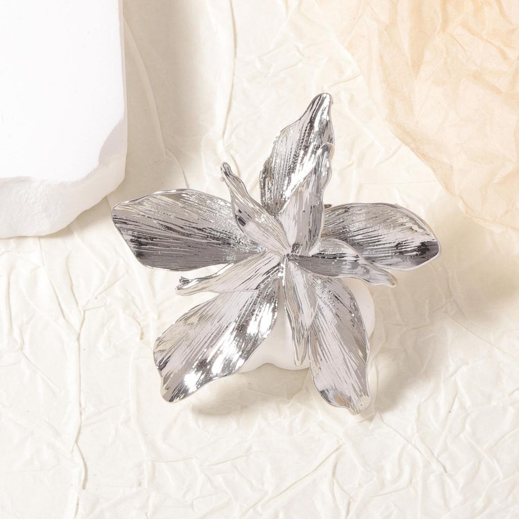 European and American style exaggerated flower fashion simple wind live ring temperament floral niche design high-end women's models