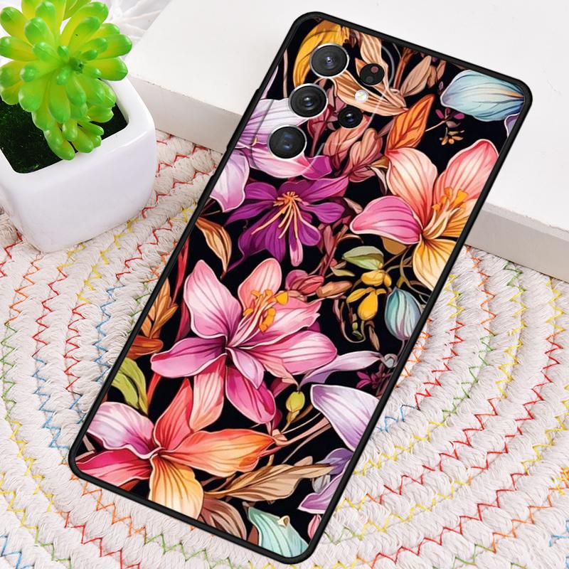 Lily Flowers Silicone Phone Case For Samsung Galaxy note 10 pro S26 S25 S24 S23 S22 S21 Plus S25Ultra Capa Cover