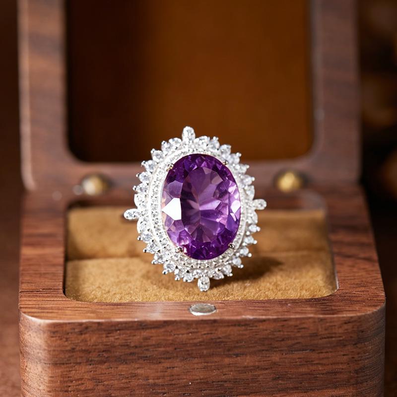 Millennial Cut Amethyst & Citrine Pendant Necklace in S925 Sterling Silver