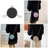 Women Chain Strap Messenger Bag Banquets Bag Crossbody Bag Korean Style Shoulder Bag Small Round Bag Cell Phone Purse Champagne