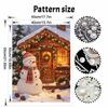 Frameless Pearl Bead Art Kit Charming Snowman DIY Shiny Canvas Painting Creative Gift for Craft Lovers Home Wall Decor