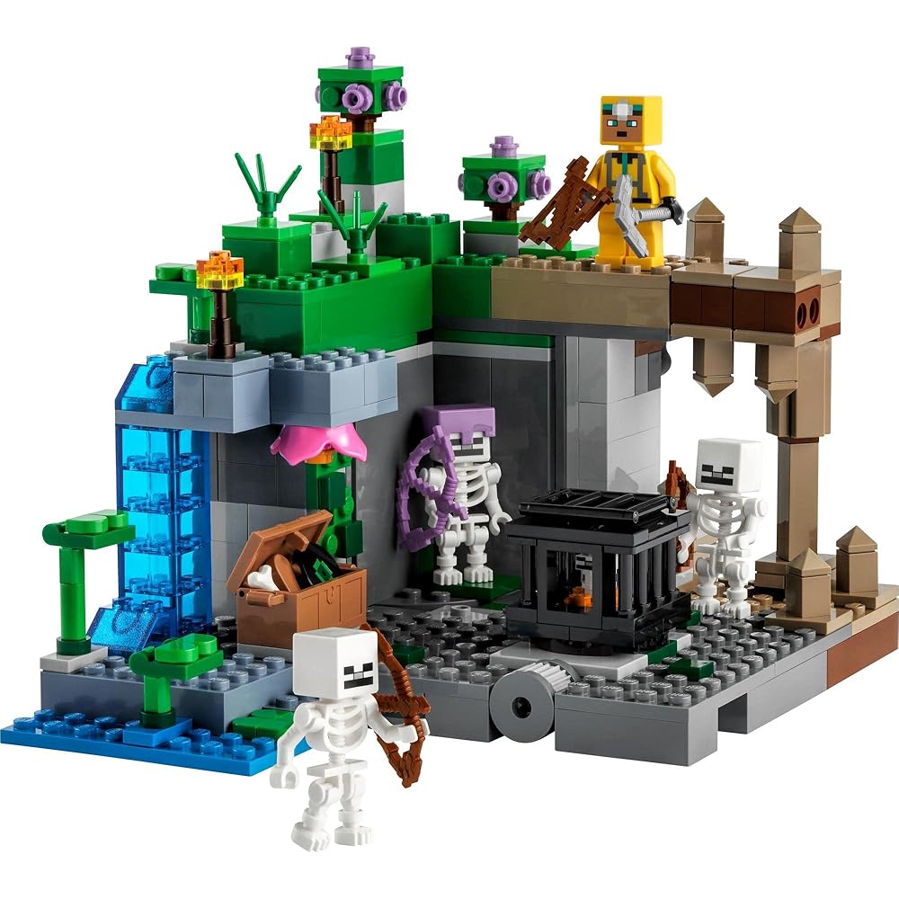 LEGO Minecraft Skeleton Cave Building Set 21189 for Kids Ages 8-10, Creative Toy Blocks