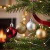 96/24pcs Red Christmas Balls Matte Shiny Glitter Hanging Ball Set for Xmas Tree Home Holiday New Year Party Decoration Supplies