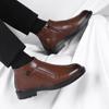 Classic Black Men's Leather Boots Business Casual High Top Dress Shoes Man High Quality Zipper Ankle Boots Men Botas Para Hombre