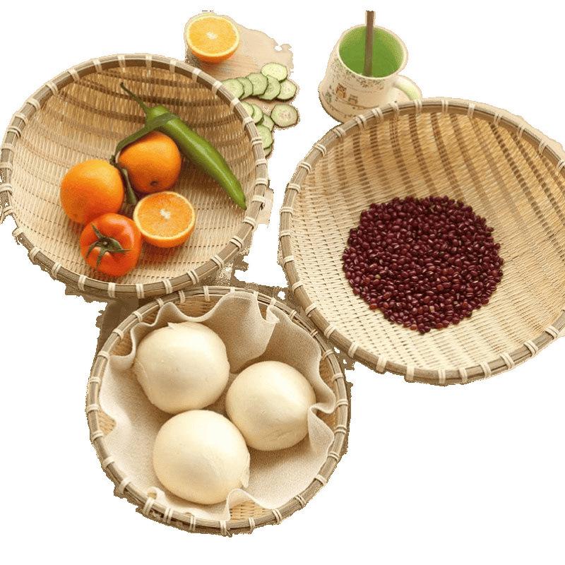 Household Bamboo and Rattan Steamed Bun and Egg Basket Set