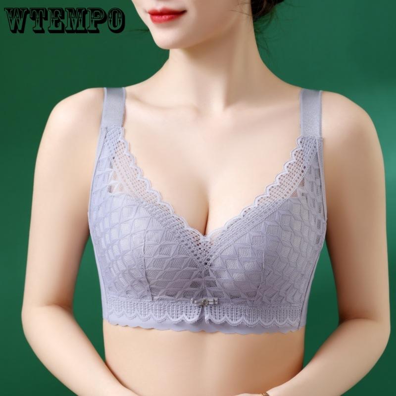 

Thin Plus Size Bra for Women with Steel Rims and Thin Styles Gathering Underwear for Women Collecting Accessory Breasts Anti Sagging Bra 36/80B чорний