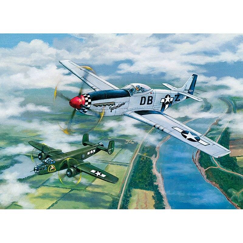 Ny 5D gör-det-själv-diamantmålning Flygplan Diamantbroderi Fighter Cross Stitch Full Rund Borr Hantverk Konst Heminredning Present