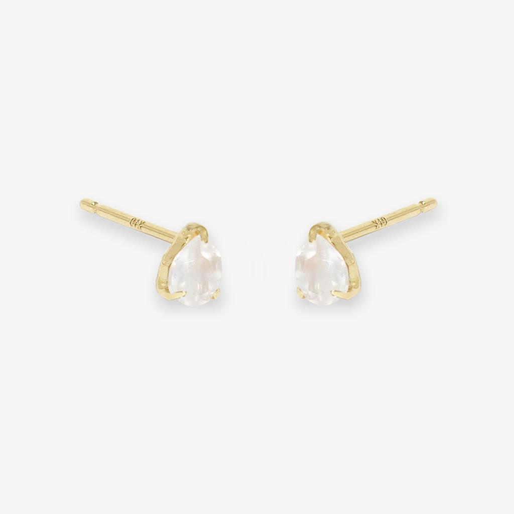 ESTELLE [Official] [Web Exclusive] Women's K10 Yellow Gold Earrings with June Birthstone Moonstone and Drop Motif (Product Code: 0222-9757-0019-0000)