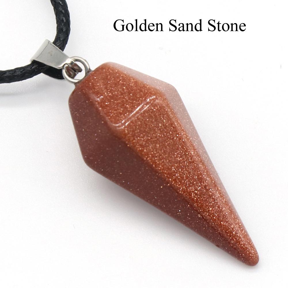 

1 шт. Энергетический натуральный камень конус ожерелье кулон, геометрический стиль рейки исцеление кристалл кулон ожерелья для женщин мужчин рождественские украшения подарки 1Pc/31×14mm