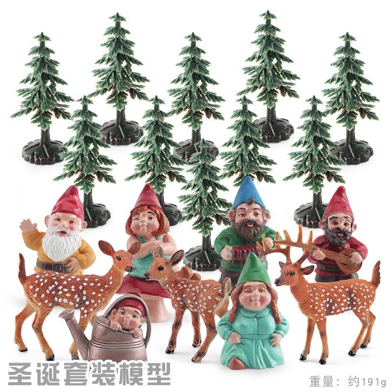 

Зимняя сказка Праздничный набор фигурок семьи гномов с белохвостыми оленями для рождественской елки для праздничного настроения Red White Deer Gnome Family Ch