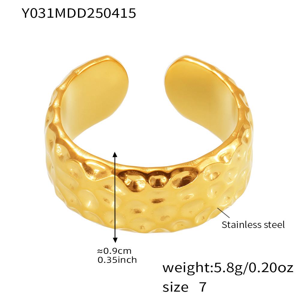 Minimalist Textured Open Ring - Cold Style Fashion Jewelry for Index Finger