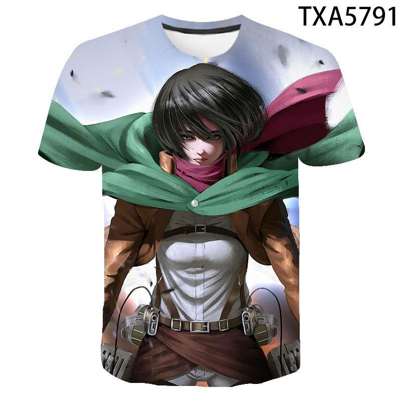 Attack on Titan 3D Digital Print T-Shirt for Men Boys, Anime Graphic Tee, Breathable Polyester Short Sleeve, Casual Streetwear Tops