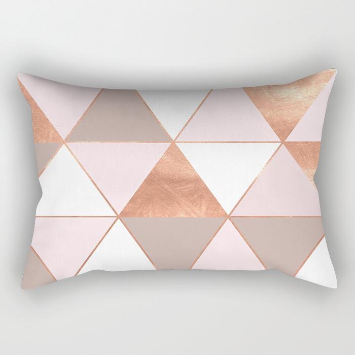 Ins Pink Geometric Waist Pillow Case Car Sofa Pillow Cushion Cover Pillow Case Pillow Case Pillow Case