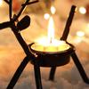 Reindeer Christmas Candle Holder Iron Deer Candle Pillar Rustic Elk Candlestick Stand  Living Room