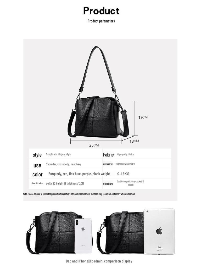 2024 Damen Weiches Leder Retro Umhängetasche - Schlicht, Lässig, Mehrschichtig, Schulter Eimertasche