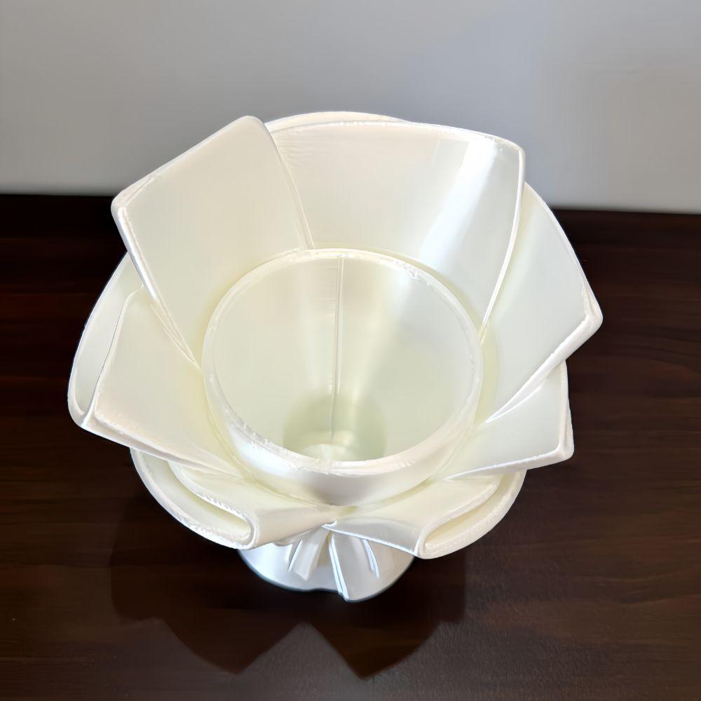 3d Printed Flower Holder Silk Texture Flower Display Container Nordic Style Desktop Ornament Room