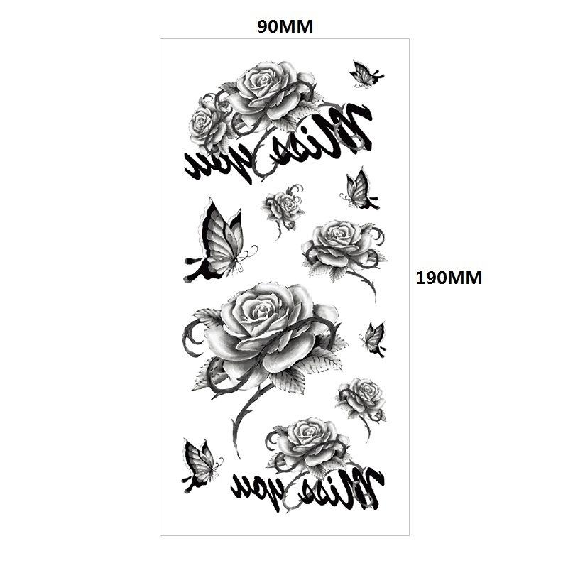 Water Transfer Phoenix Flower Colored Rose Waterproof Tattoo Sticker Set Simulation Tattoo Sticker