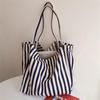 Borsa a Mano in Tela a Strisce Retro Coreana - Grande Capacità, Versatile Casual a Spalla Singola da Donna