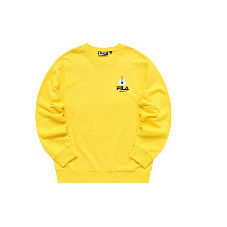 Fila X Pepe Shimada Cartoon Print Sports Crewneck Sweatshirt Men Sweatshirt Sunshine-Yellow F11M133297F-YE